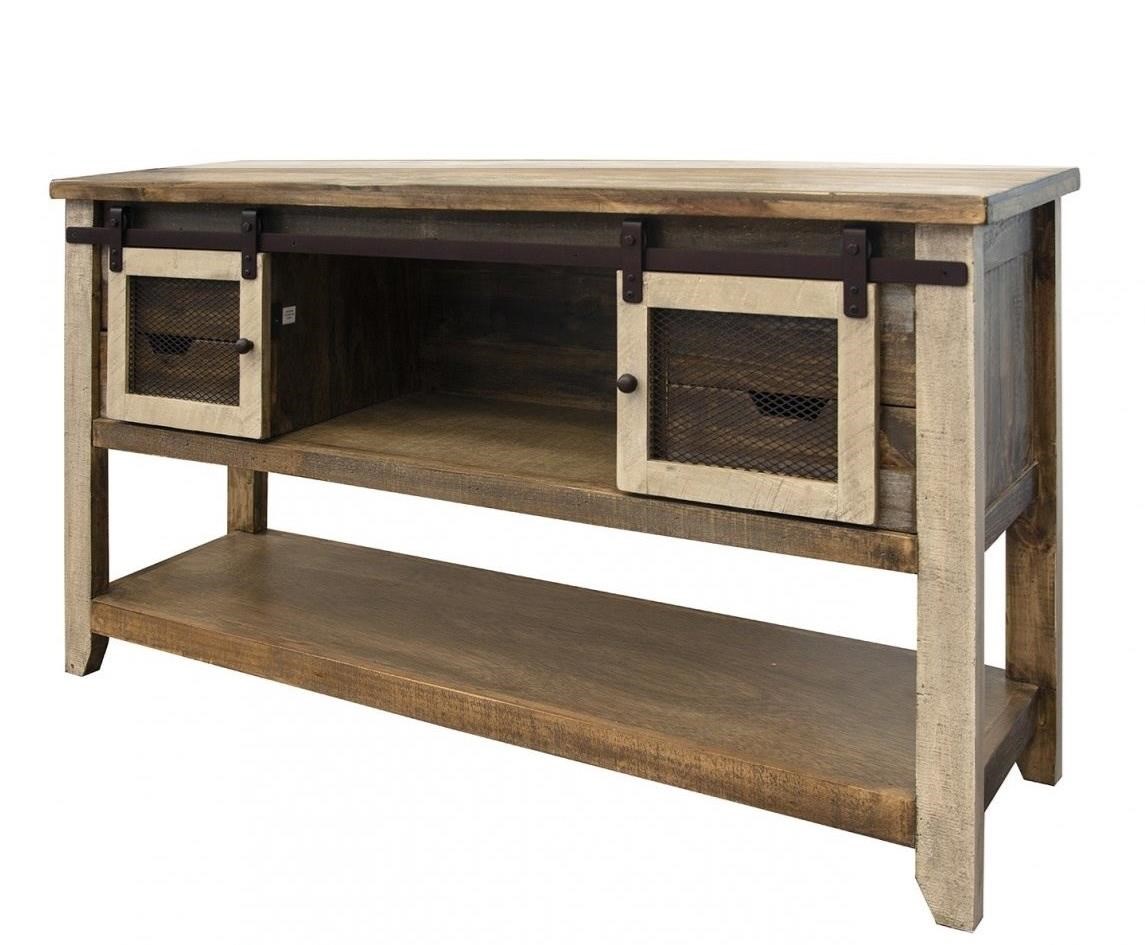 International Furniture Direct 900 Antique IFD9661SOF Rustic Sofa Table